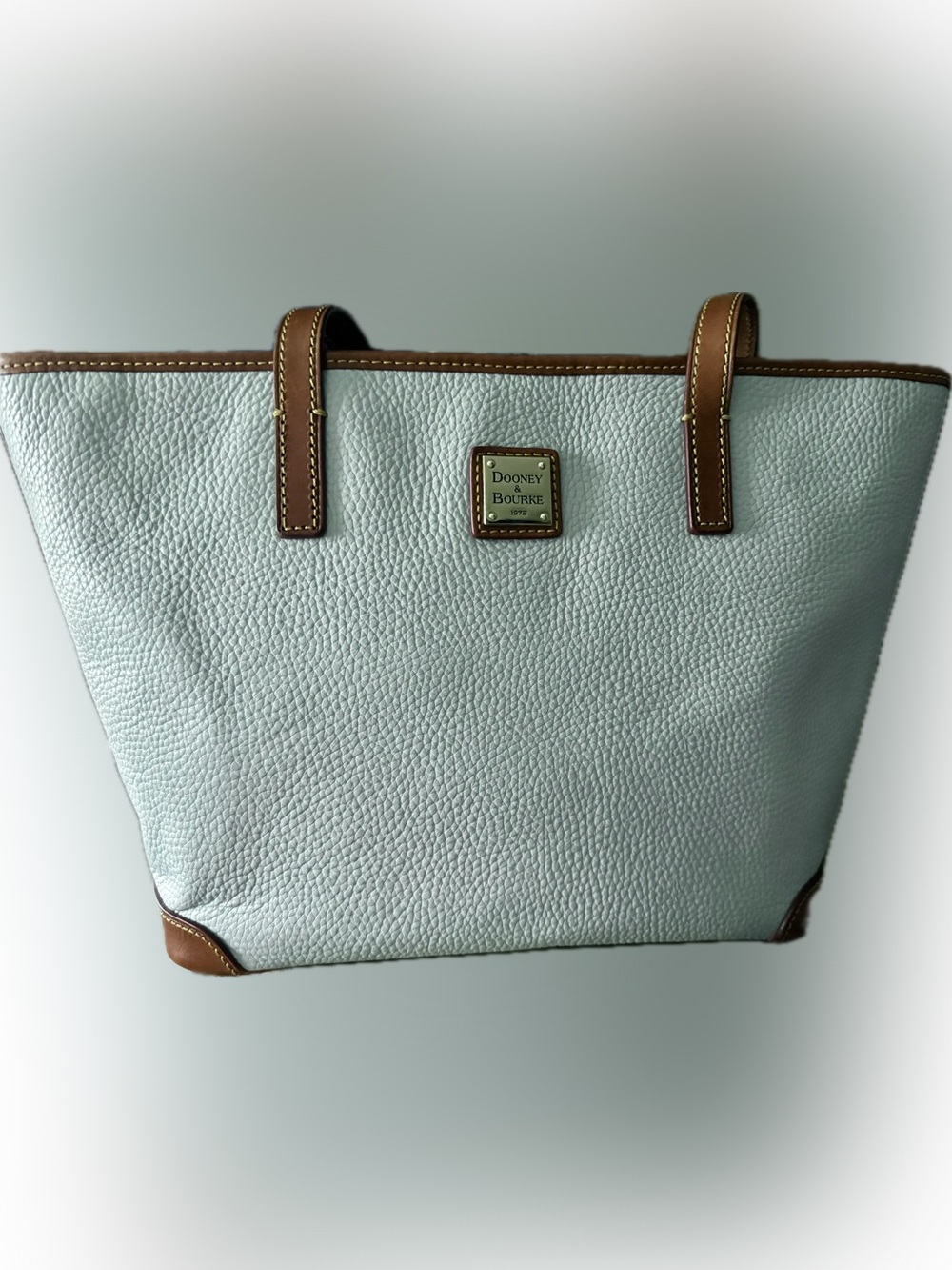Dooney & Bourke Pebble Grain Charleston Shopper Tote – Light Blue / Sky Blue
